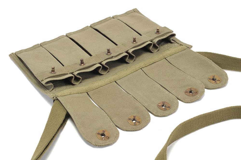 WW2 Rigger Made M1 Carbine 5 Cell Magazine Pouch with Shoulder Strap JT&L 1944