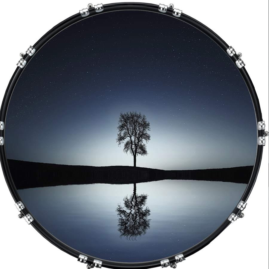 20" Custom Bass Kick Drum Front Head Graphical Graphic Lone Tree