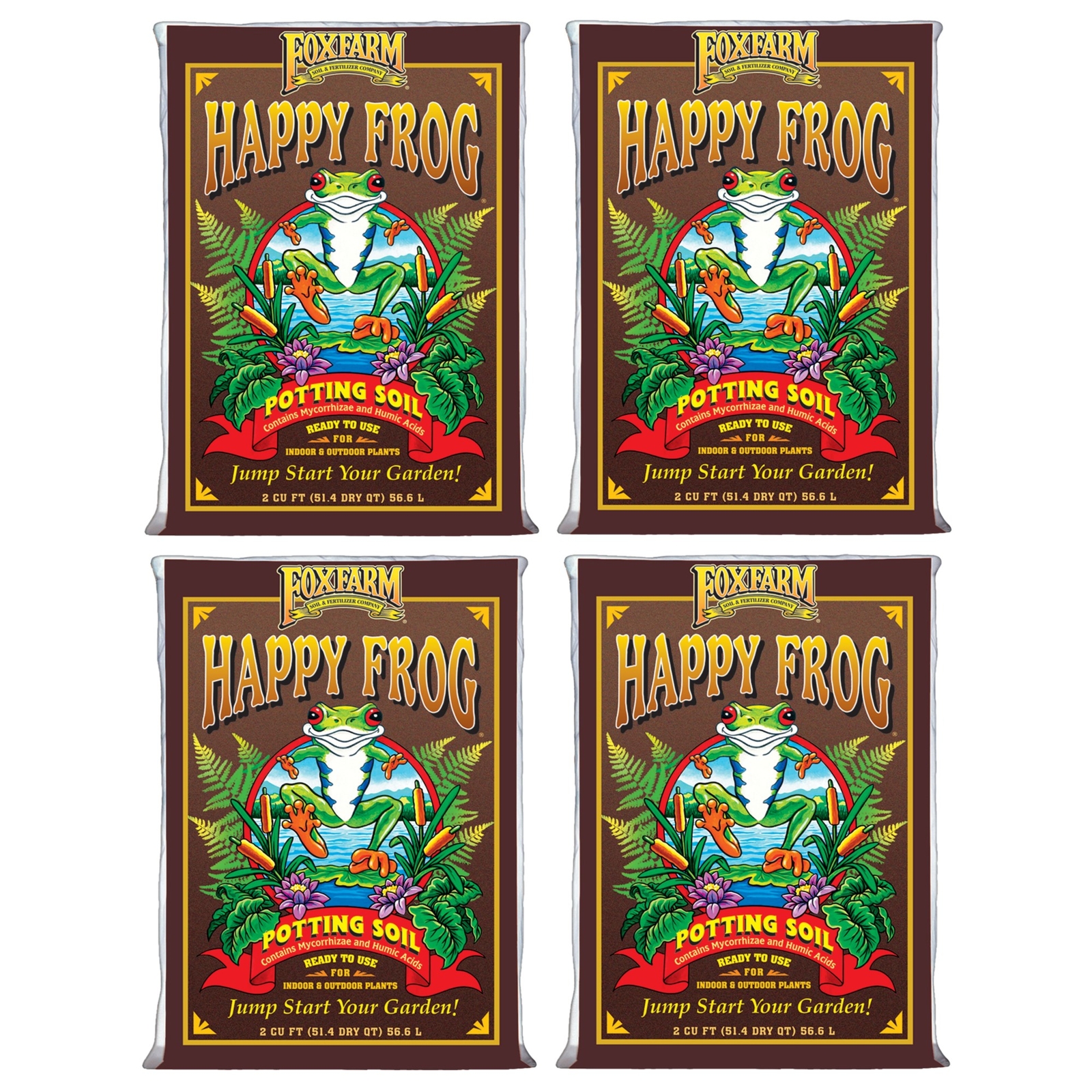 FoxFarm Happy Frog Potting Soil, 2cu ft (Pack of 4)
