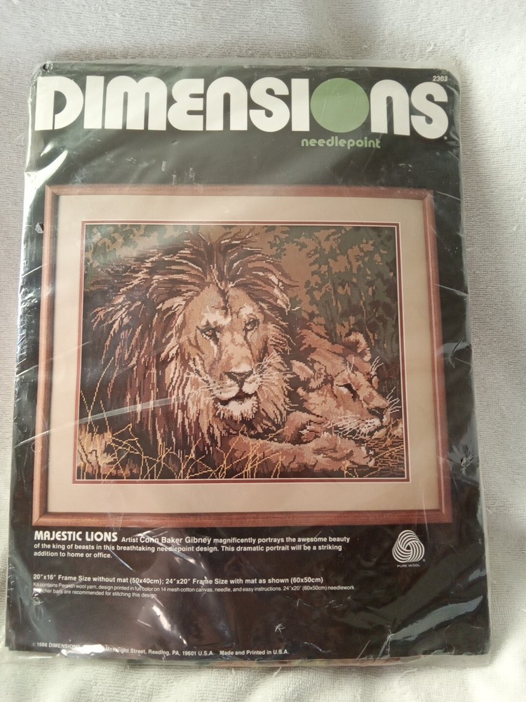 Dimensions Needlepoint Kit  "Majestic Lions" 2303