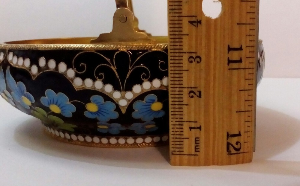 Soviet Russian 916 silver enamel Sugar Bowl