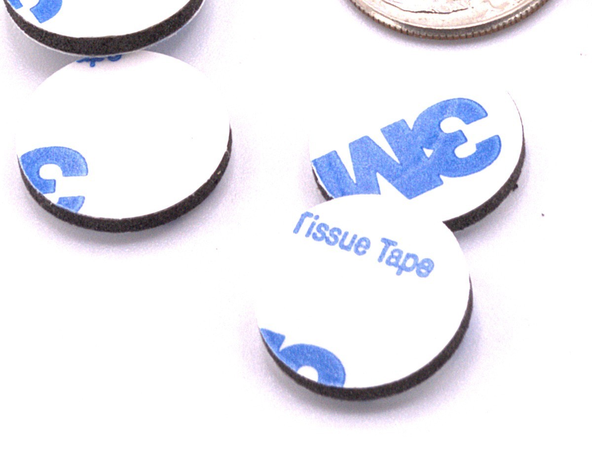 1/2" Dia x 1/16" Rubber Bonding Dots – Double-Sided Mounting Pads Fabrication