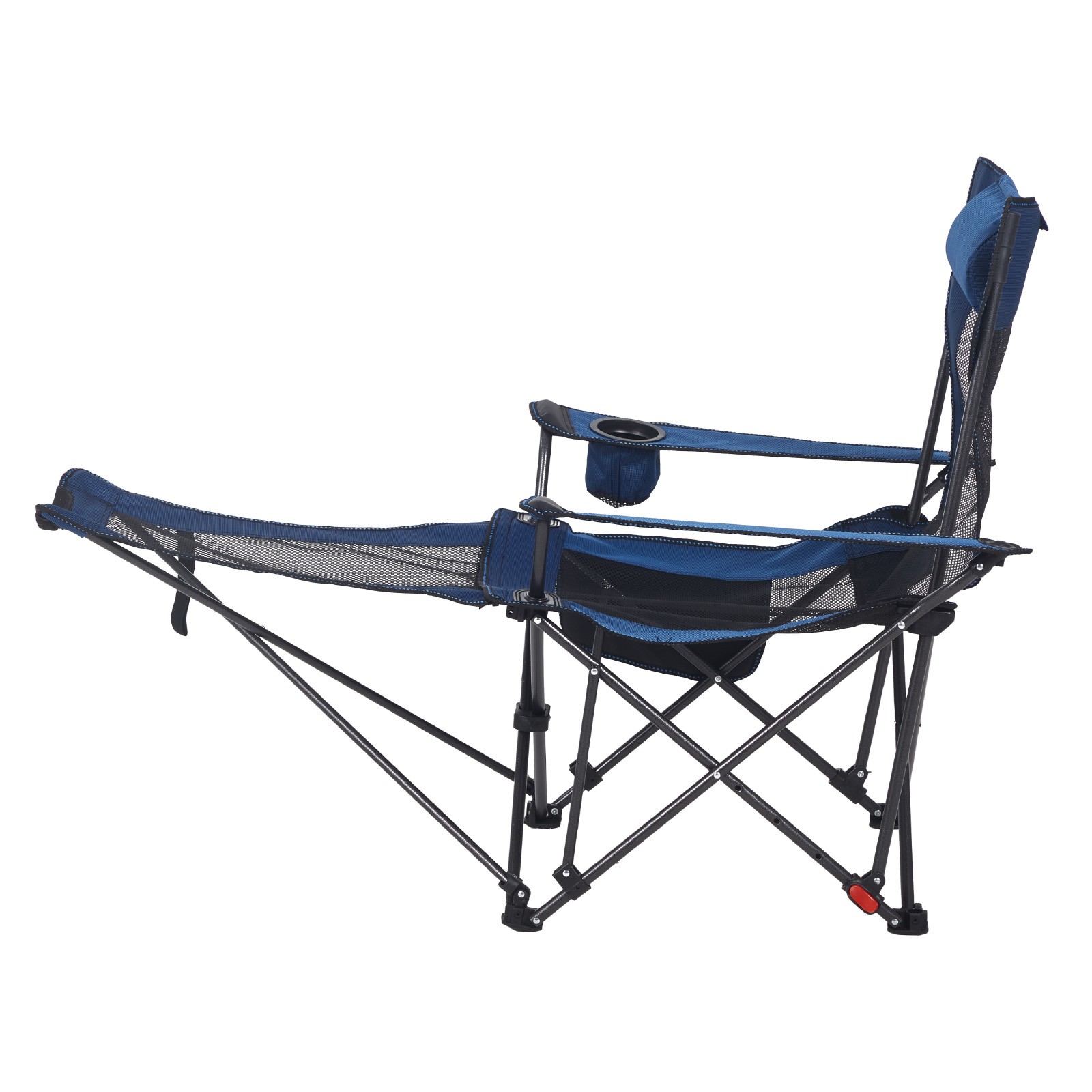 Uimoso Portable Folding Reclining Camping Chair for Adults, Heavy-Duty, Blue