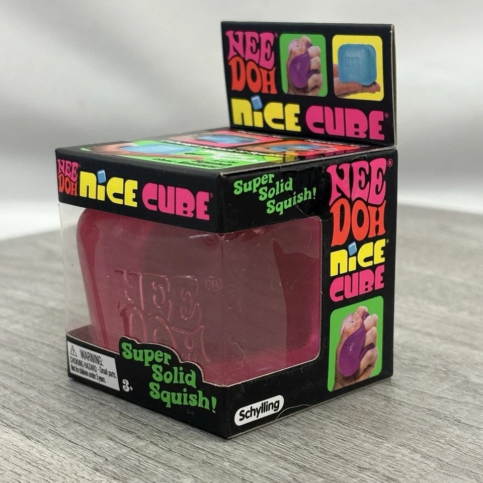 NEW Nee Doh Nice Cube Super Solid Squish Pink Toy, FAST SHIPPING! TL