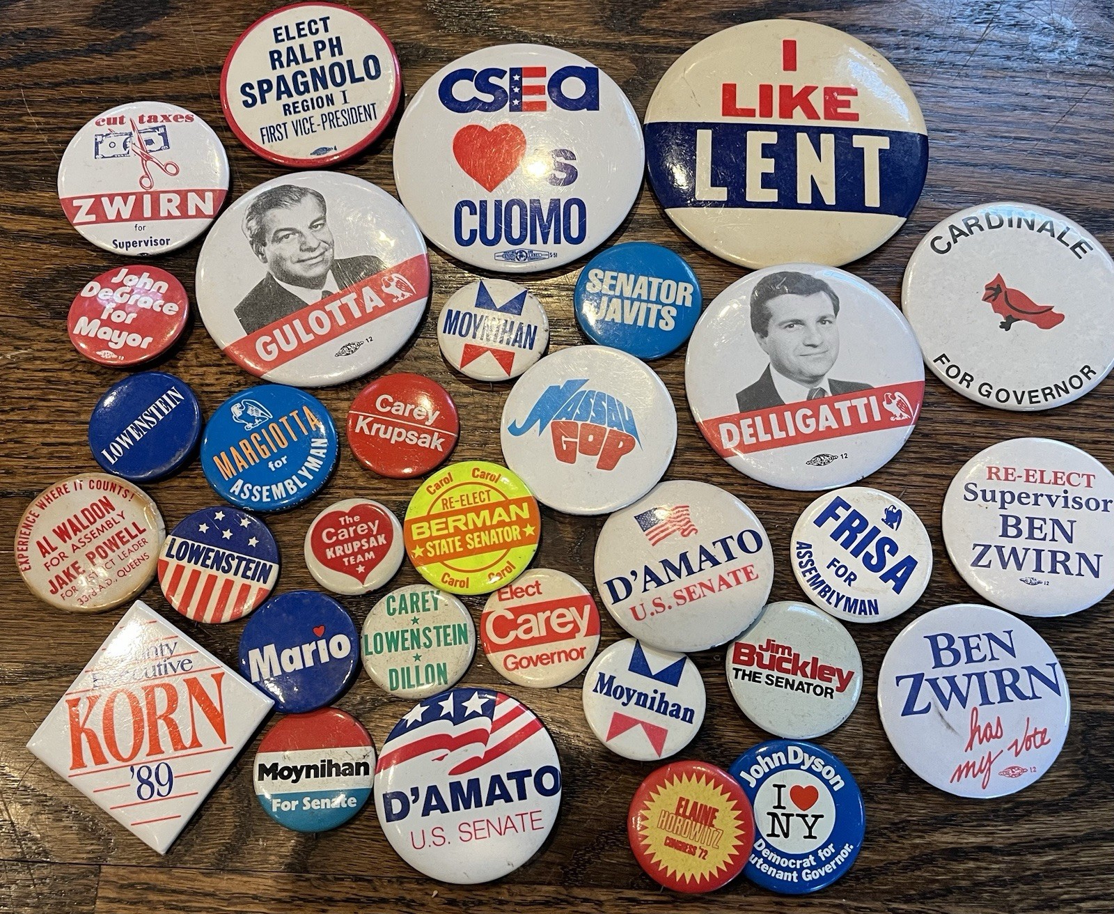 32 Pinbacks New York City Long Island Nassau County Pins Buttons Political NY