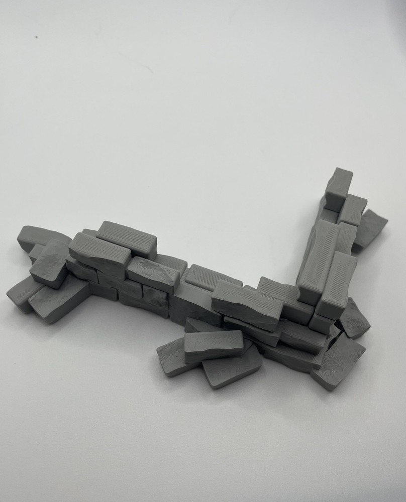 Wall Ruins Terrain 3pc dnd/pathfinder/war hammer/wargaming/rpg