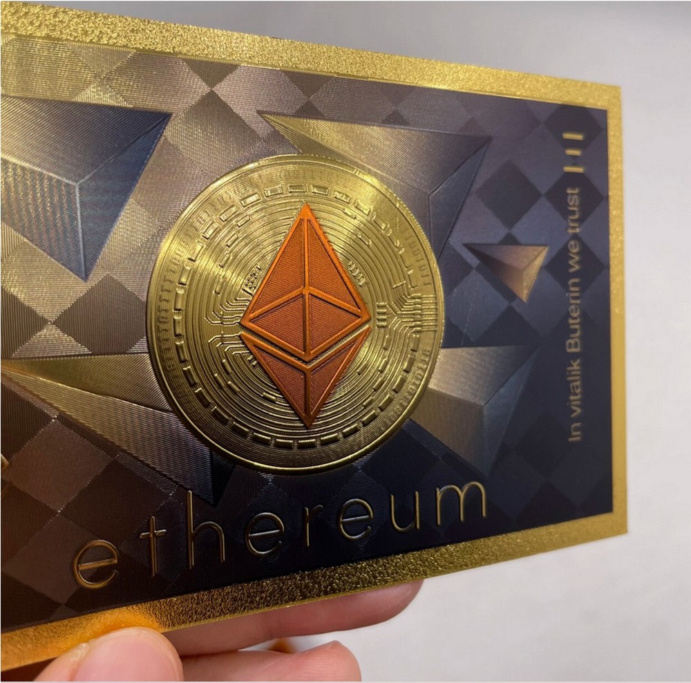 Ethereum Commemorative Gold Foil Note -Virtual CryptoCurrency Ledger ETH New