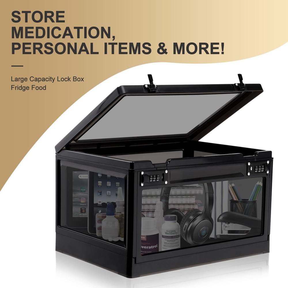 Large Lock Box for Personal Items, 24 Litre Combination Lockable Storage Box