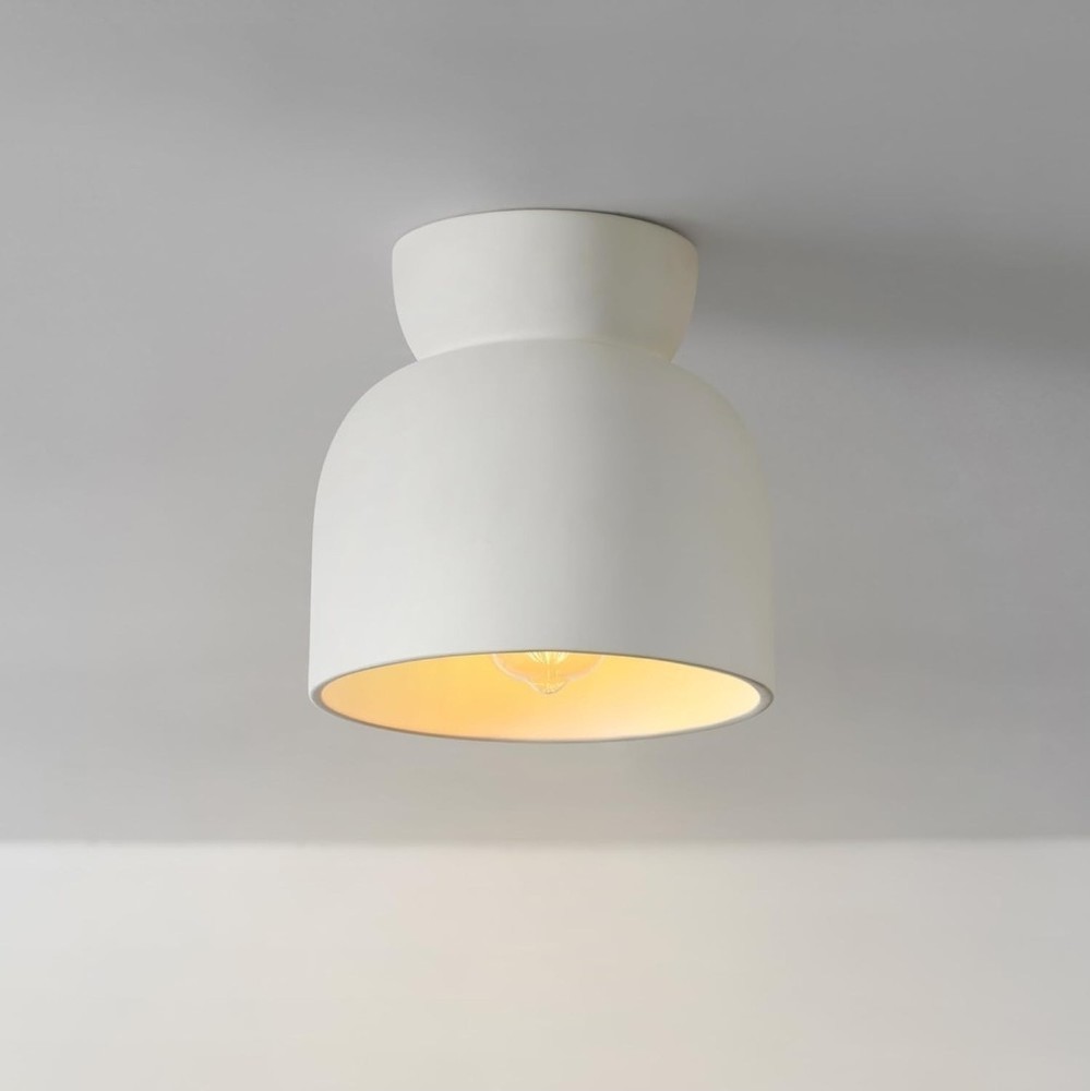 Globe Electric Ines 1-Light Matte Off-White Flush Mount Ceiling Light (MS765)