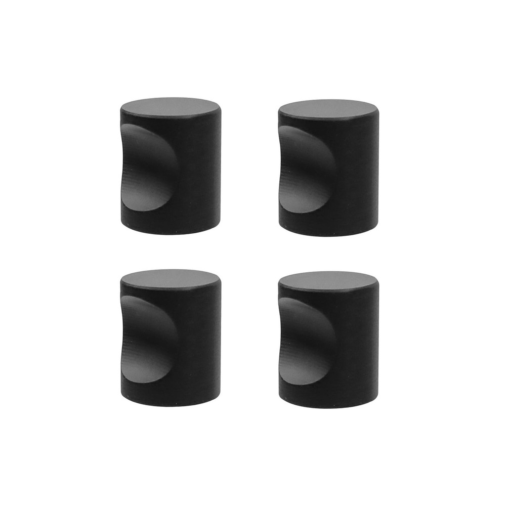 Coshar 4Pack Contemporary Cabinet Knobs Cylinder Shape Flat Black Brass Knobs...