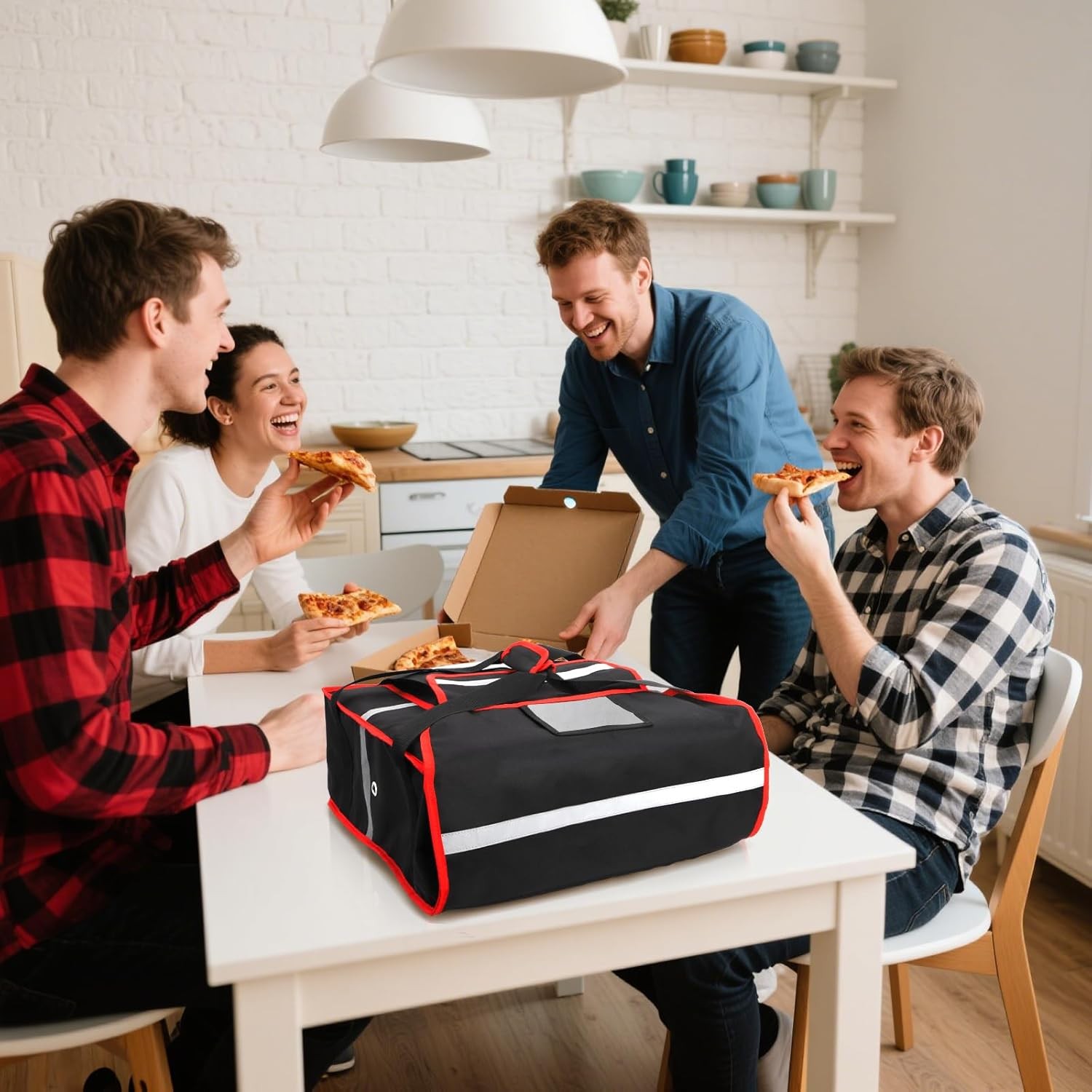 Insulated Pizza Delivery Bag, 20''L x 20''W x 8''H Professional Thermal...