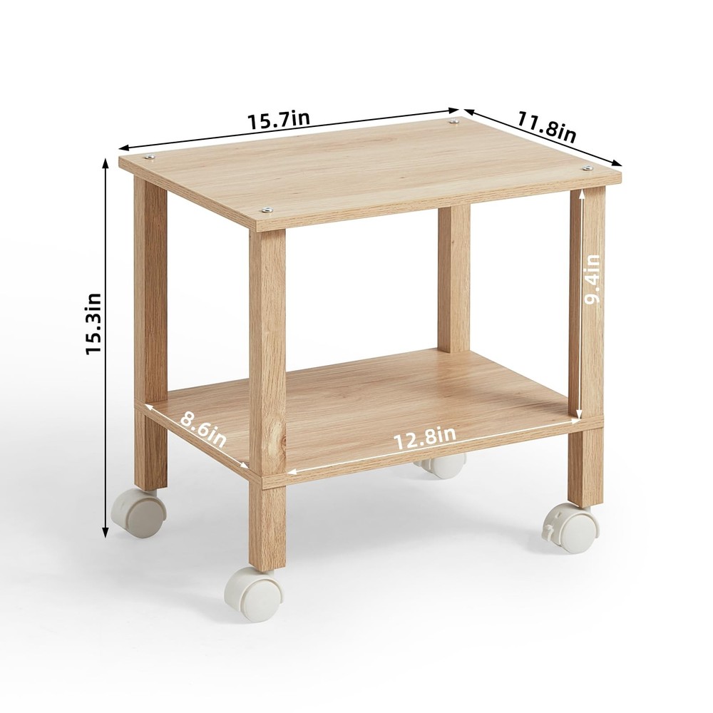 2 Tier Printer Stand with Storage,Under Desk Shelf Printer Table,Small Printe...