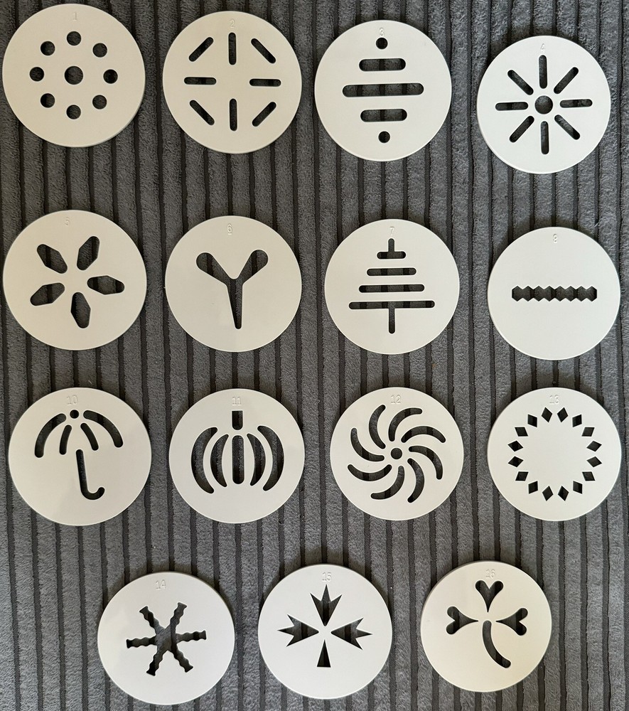 Pampered Chef Cookie Press #1525 Replacement Discs Incomplete 15 - Missing #9
