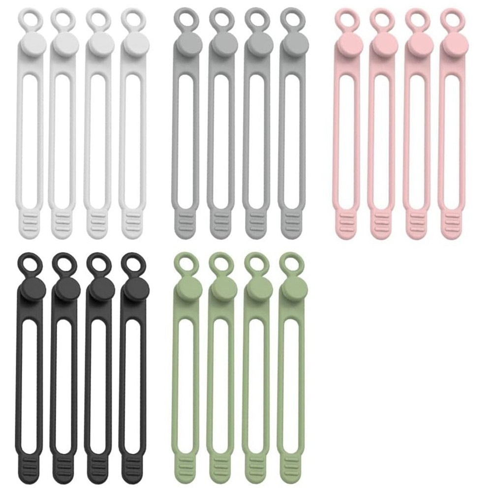 Data Cable Organizer, Upgrade Silicone Cable Ties Reusable Cable Management5940
