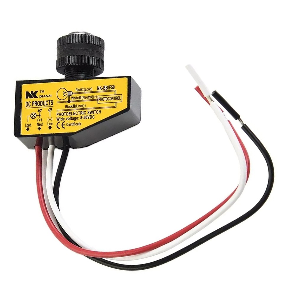 1PC Automatic Light Sensor Control Switch DC 8V-50V Photocell Light Switch
