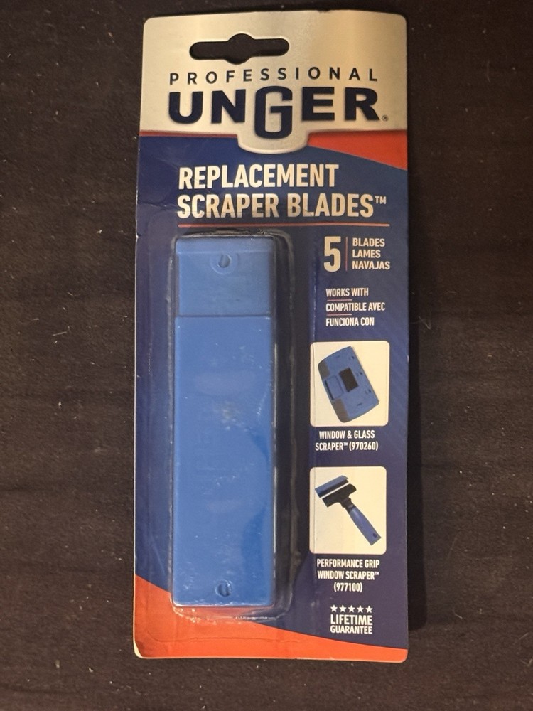 Professional 4” Replacement Window and Glass Scraper Blades, 5 Pack, Includes...