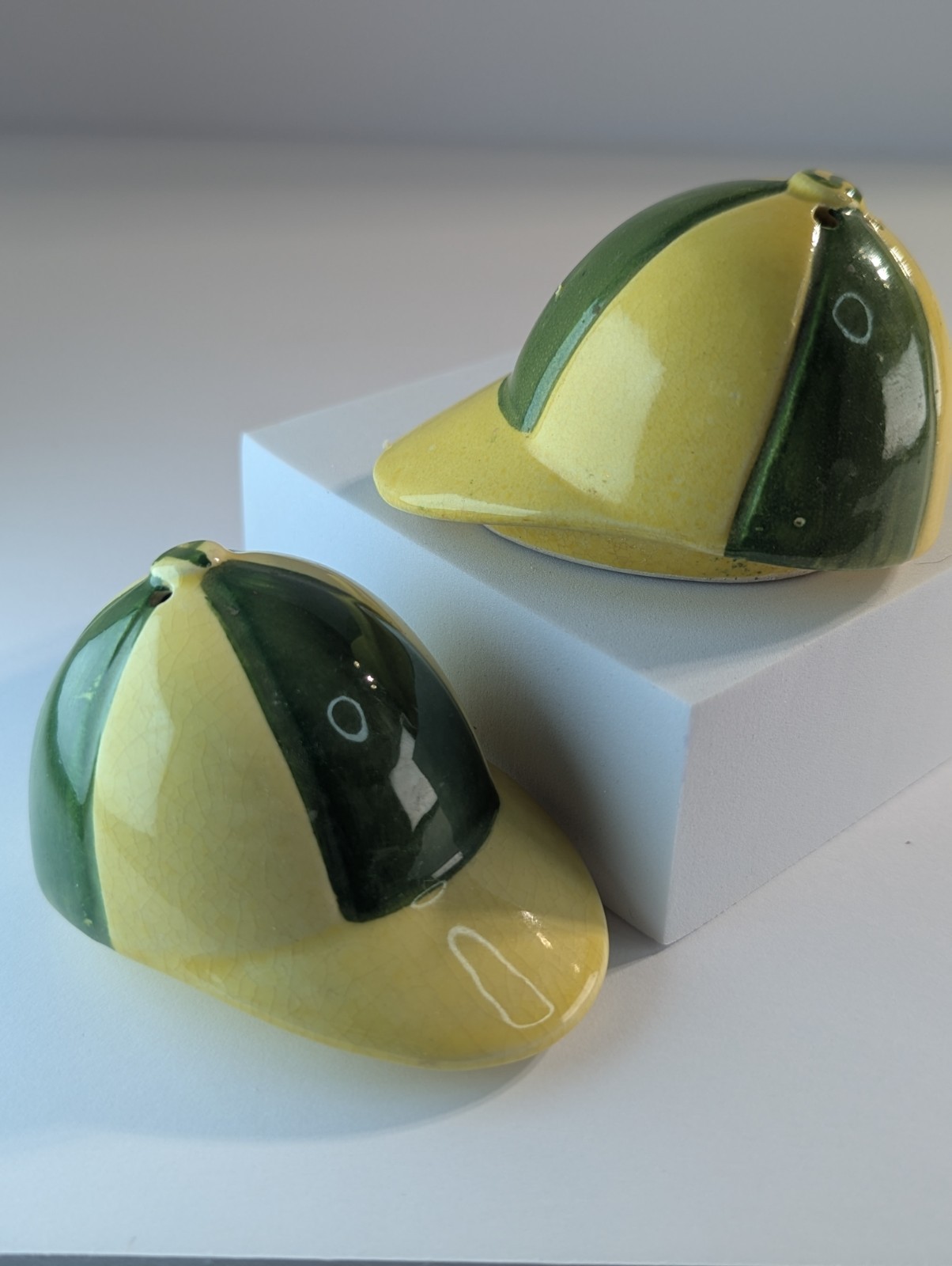 Vintage 1950's Baseball Cap Hat Salt And Pepper Shakers