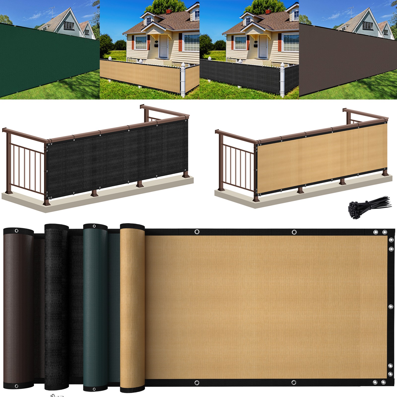 3' 4' 5' 6' 8' x50' Privacy Fence Screen Windscreen Garden Yard Mesh Shade Cover