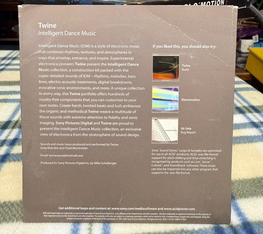 Sonic Foundry - Intelligent Dance Music Twine Components - Sampling CD