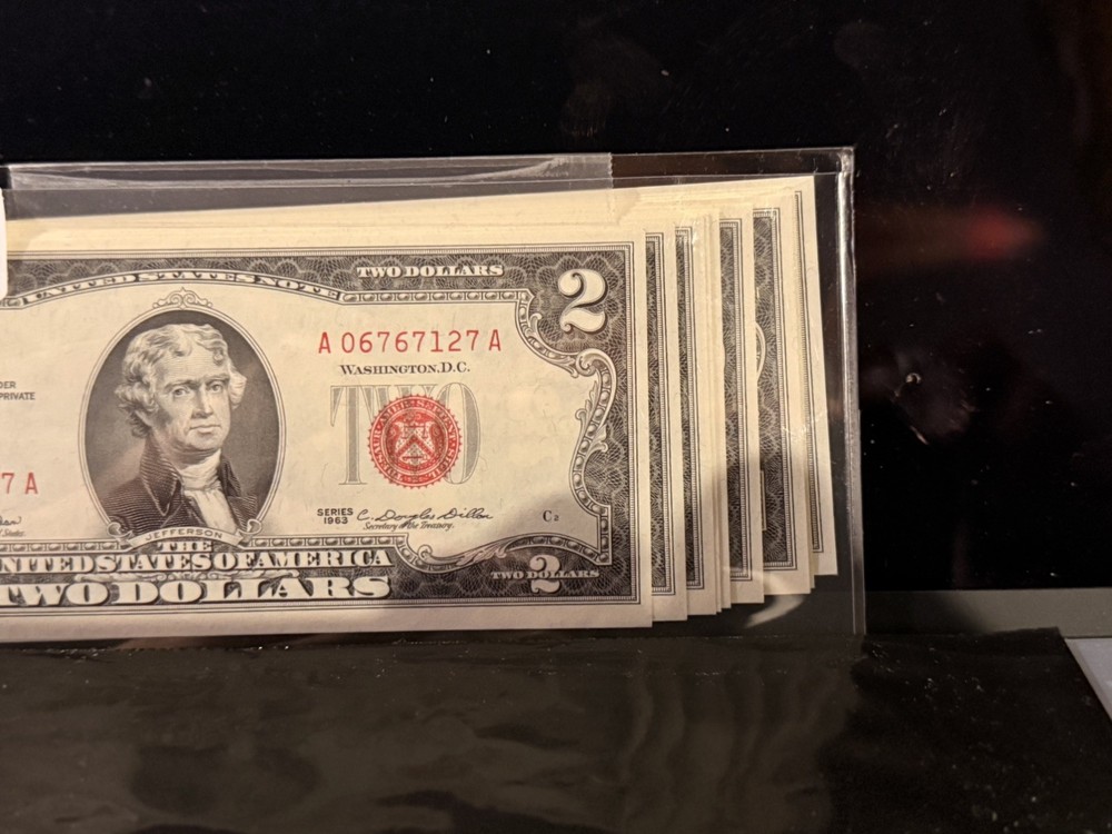 1963 2$ Red Seal Consecutive Order Bills UNCIRCULATED