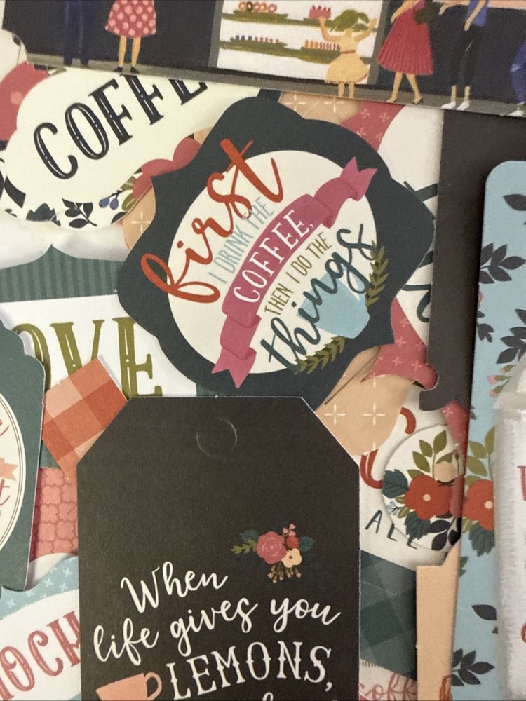 COFFEE FRAMES & TAGS EPHEMERA Die-Cut Set(33pc) Echo Park•Drinks•Card Making•