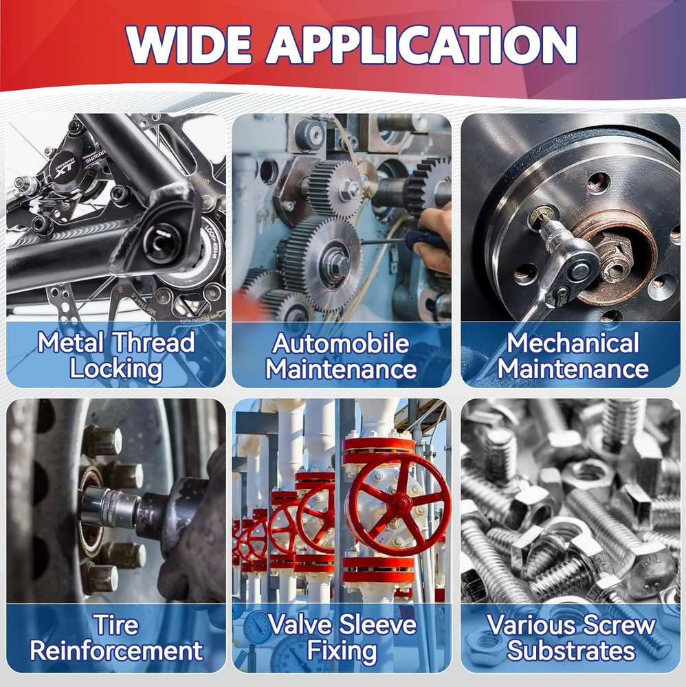 Thread Lock Blue and Red, Medium and Strong Strength Threadlocker, Thread Locker