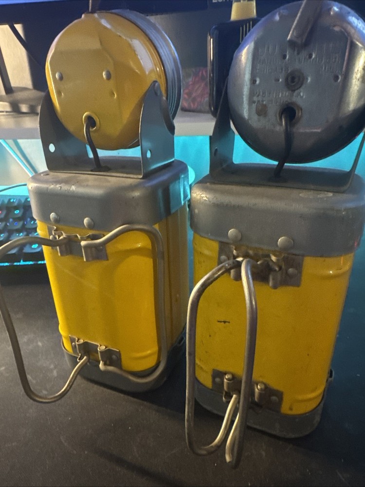 [VINTAGE] 2 JUSTRITE 1940s ﻿﻿Railroad Mining Lantern