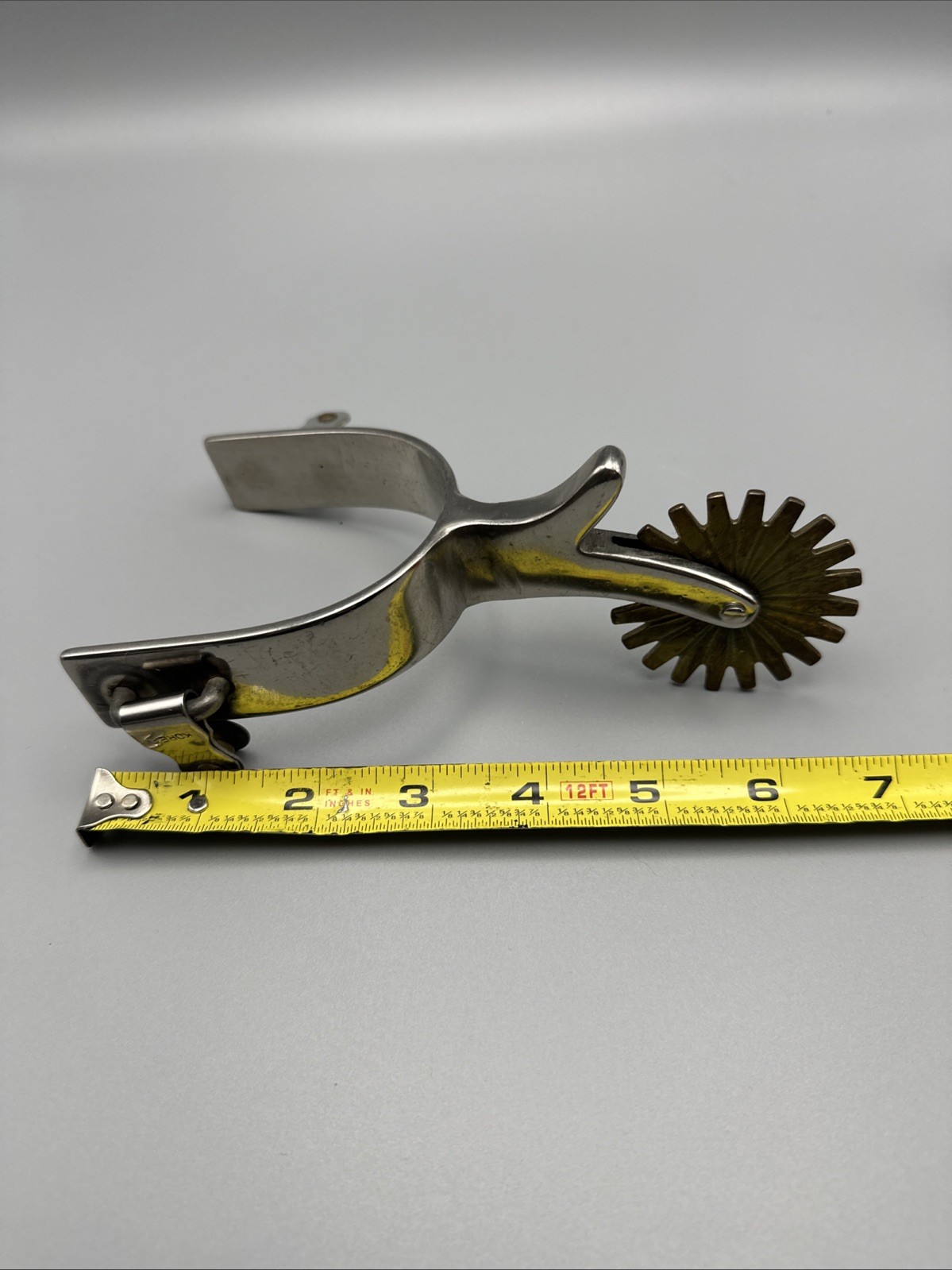 VTG Pair Of Western Spurs Brass Sunburst 20pt Rowels Korea