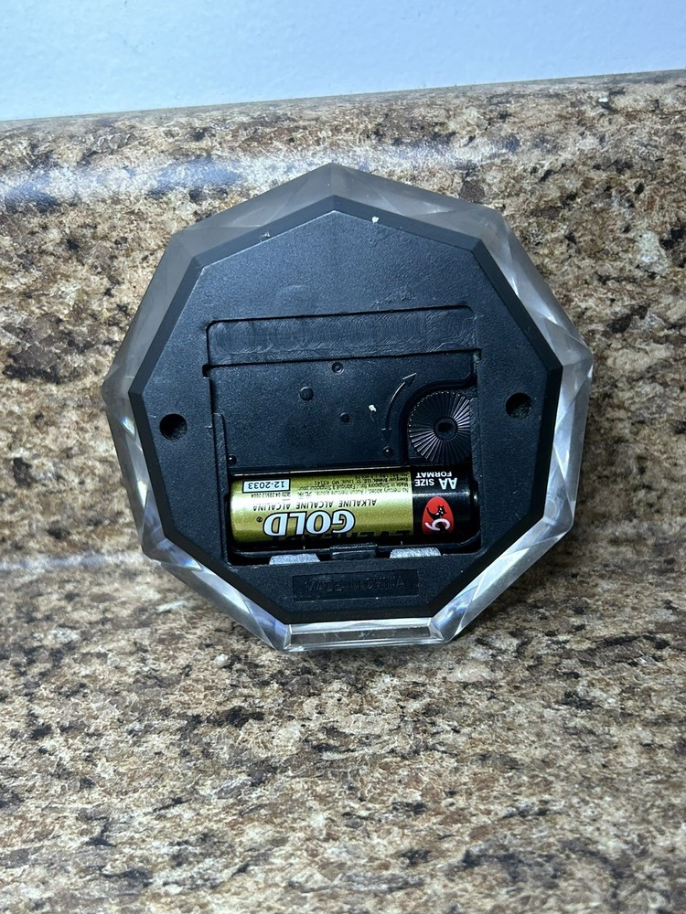 1990s Toms Snacks Desk Clock Works! Missing Battery Cover!