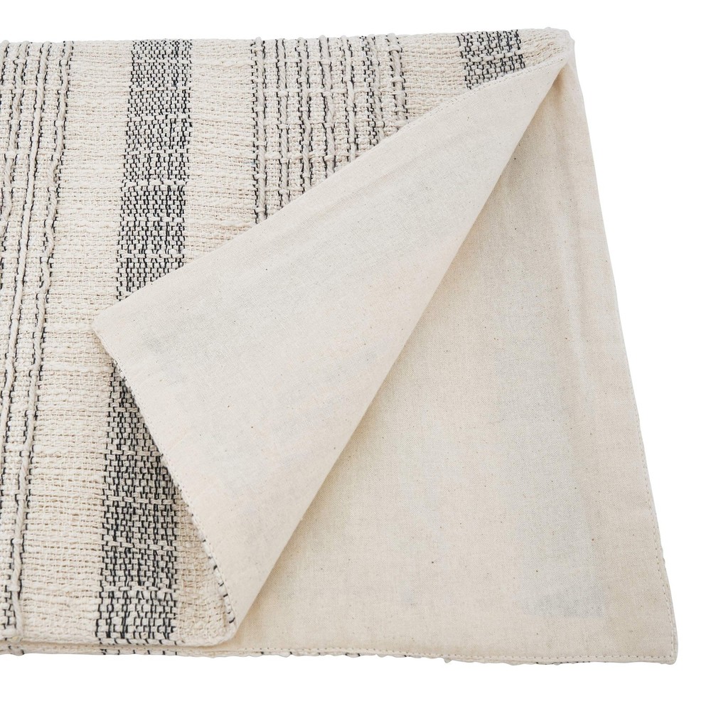 Striped Woven Table Runner 16"x54" Ivory