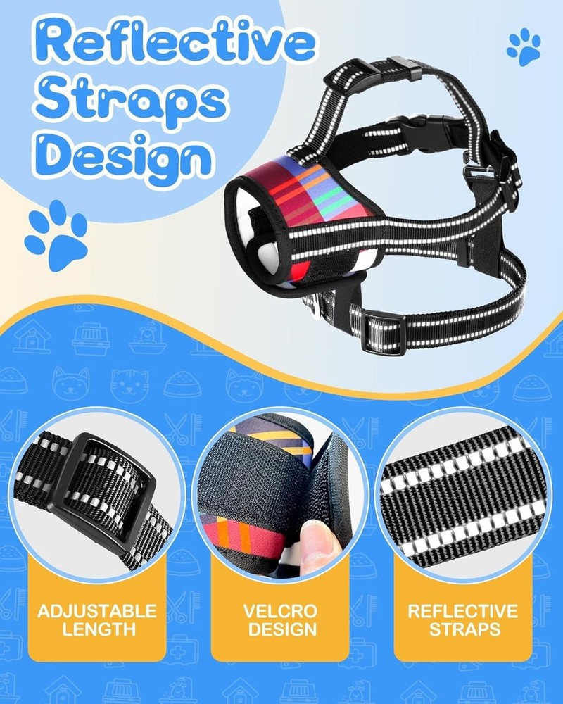 Bistup Extra Small Snout Soft Dog Muzzle w/ Collar 4 Biting, Barking & Chewing