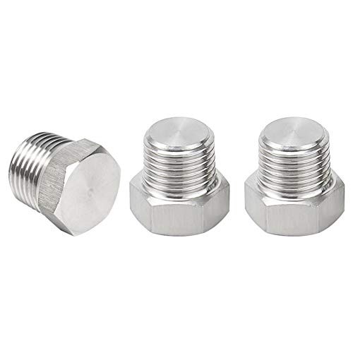 3/8" NPT Male Outer Hex Head Thread Plug Pipe Fitting, 304 3/8"(3pcs)