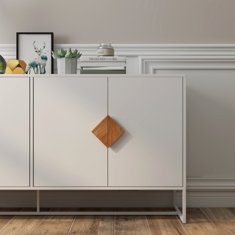 Solid wood special square handle design with 4 doors and double storage sideboar