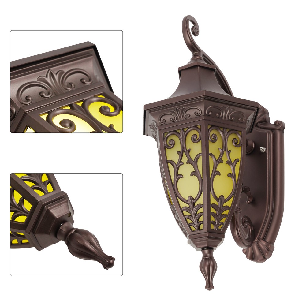 Ip55 Does Not Include Bulb Retro Outdoor Wall Lamp Shell Mold Wall Mount Bronze