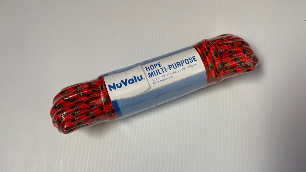 49 Ft Rope 3/8'' Solid Nylon Rope for Multi-Purpose, Comfortable use, Red.