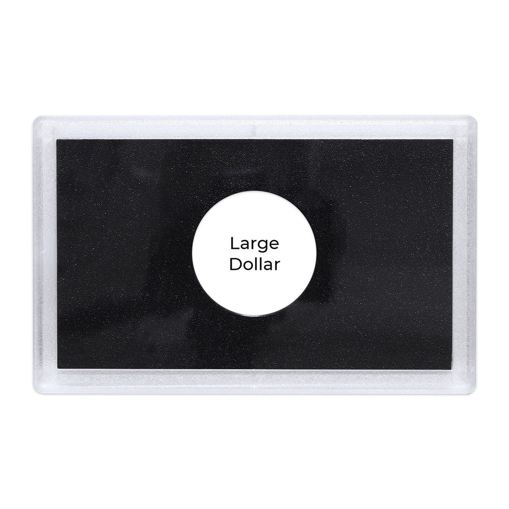 Empty Plastic Lens With Black Insert Holds 1 Coin Large Dollar