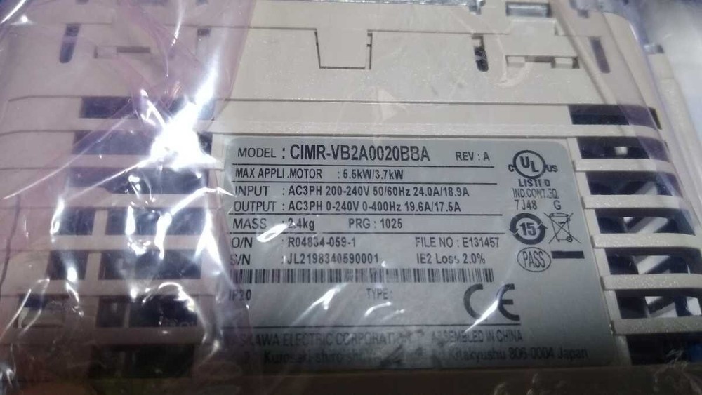 MINT CONDITION YASKAWA CIMR-VB2A0020BBA DRIVE