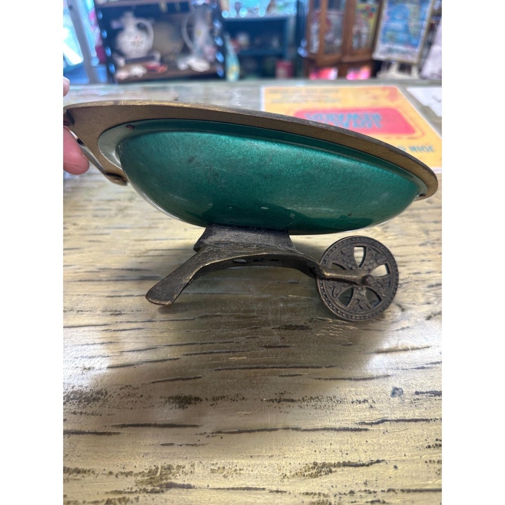 Vintage Jerusalem Brass Hand Painted Candy Cart