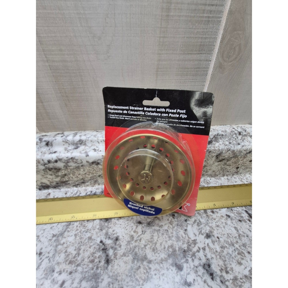 Keeney Replacement Strainer Basket with Fixed Post Brushed Nickel