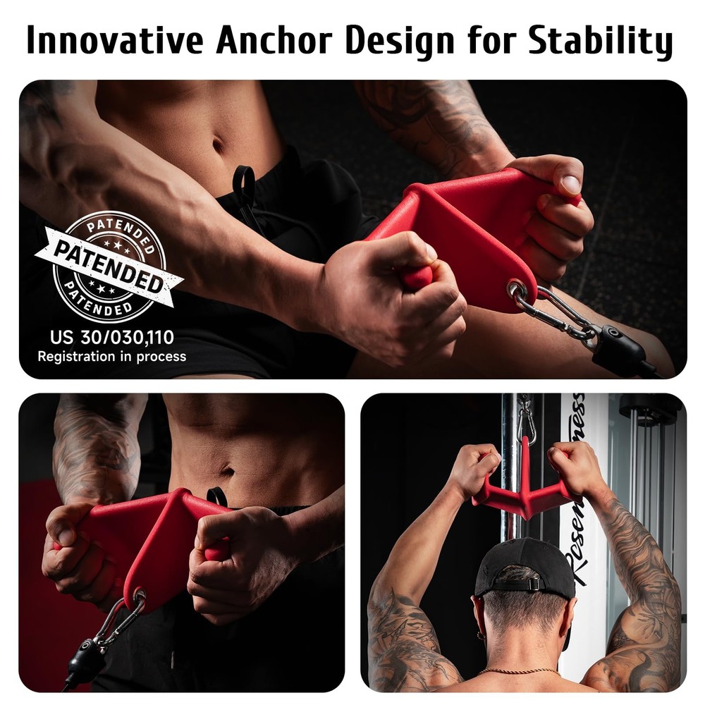 MOST GRIP LAT Pull Down Bars Set, Triangular Stability Pulldown Ruby Red