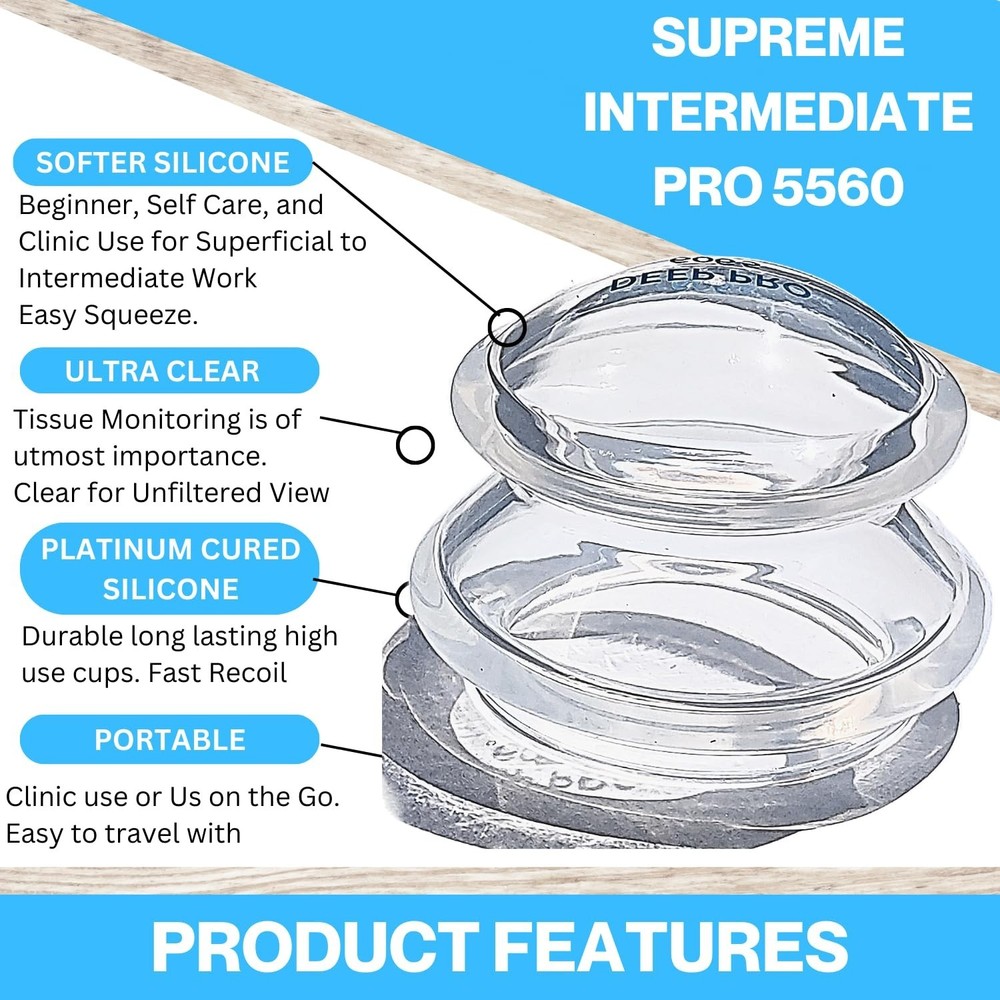 Cupping Warehouse Supreme 4 Intermediate Pro 5560 Beginner Silicone Cupping S...