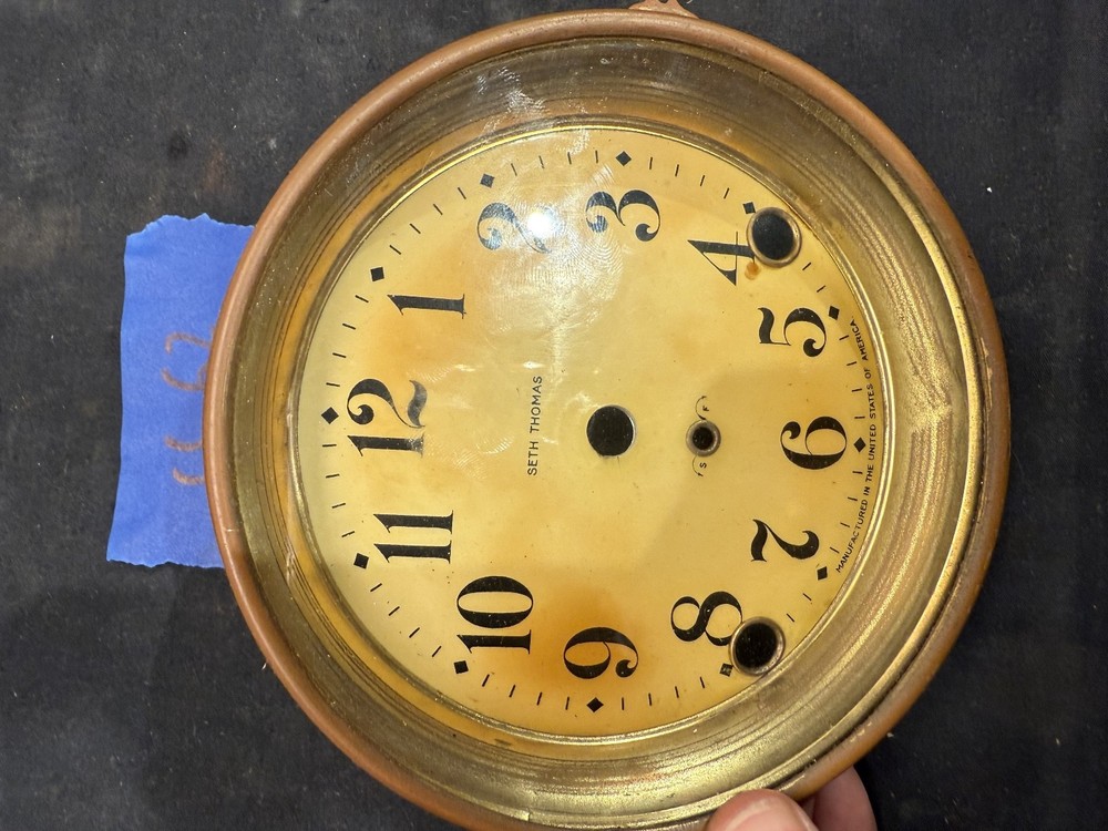 (CC62) SETH THOMAS MANTLE CLOCK DIAL & BEZEL & GLASS