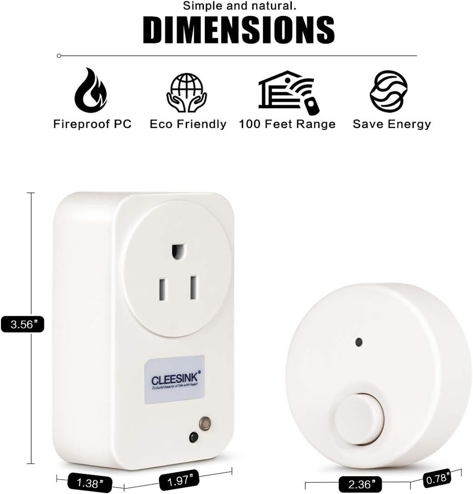Garbage Disposal Wireless Switch Kit Self Powered Remote Control Outlet On Off