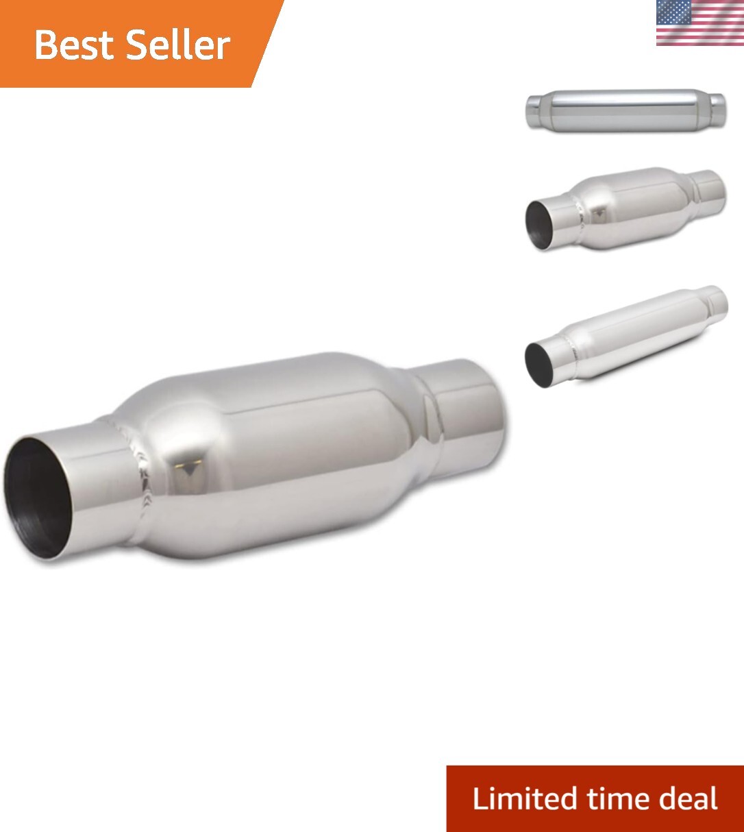 Lightweight 12" Stainless Steel Resonator with True Straight-Through Design