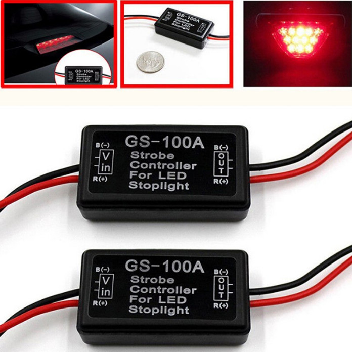 Universal Flash Strobe Controller GS-100A Flasher Module for Vehicles Car Brake