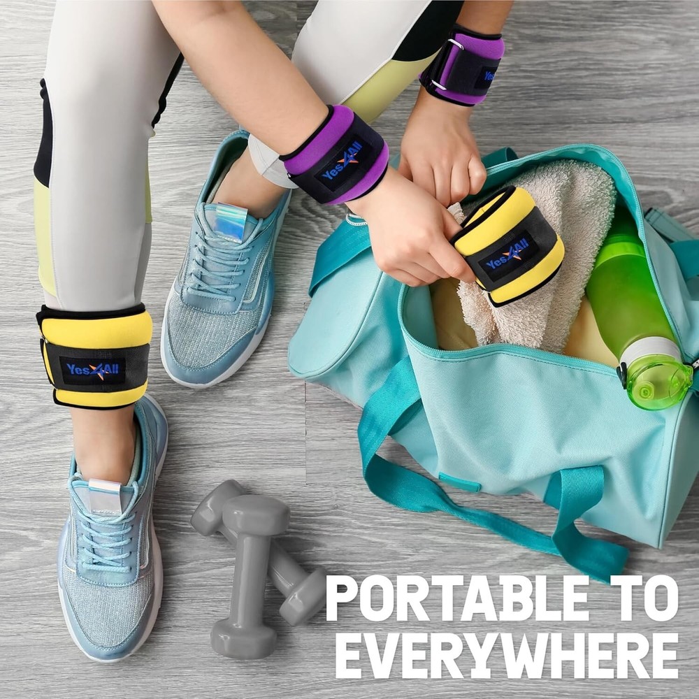 2x4Lbs Neoprene Ankle Weights for Walking, Jogging & Strength Training
