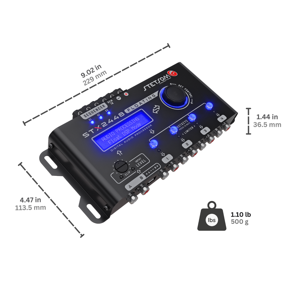 Stetsom STX 2448 Floating - DSP, Car Audio Processor, RCA & High Input