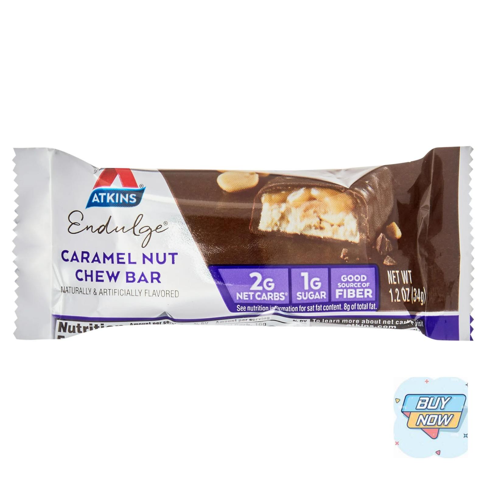 Atkins Endulge Treats, Caramel Nut Chew Bars, Low Sugar Snacks, Dessert Bars