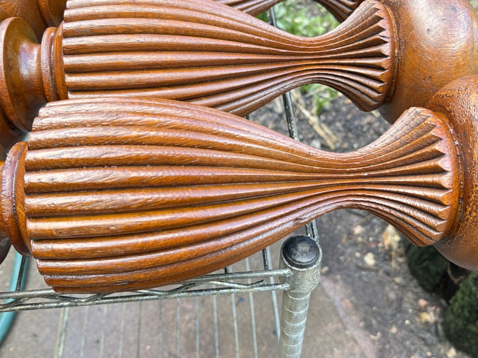 5x Exquisite Antique Wood Fluted Turned Carved Table Legs Victorian Vintage