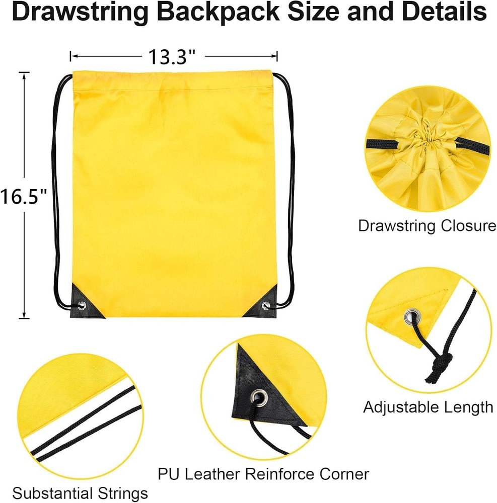 64 PCS Drawstring Bags Bulk Backpack Draw String Bag Multicolor